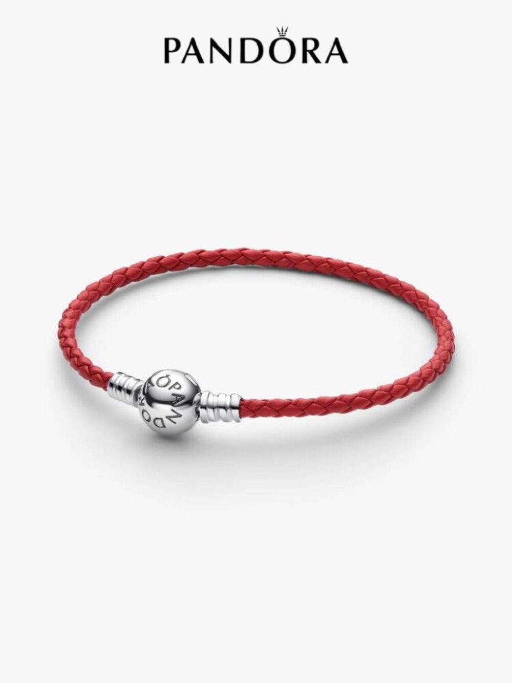 Pandora Red Braided Leather Bracelet